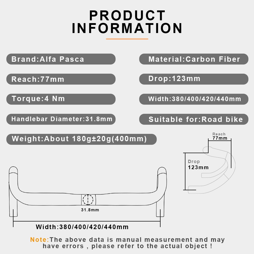 Road Bicycle Handlebars Carbon Handle Bar Drop Bars Cycling Groove Design 38cm