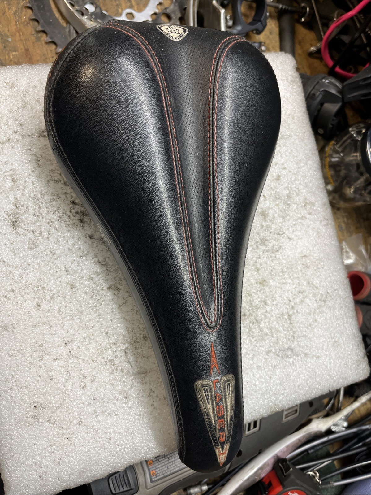 Black WTB Laser V 265mm x 140mm Titanium Rail Saddle
