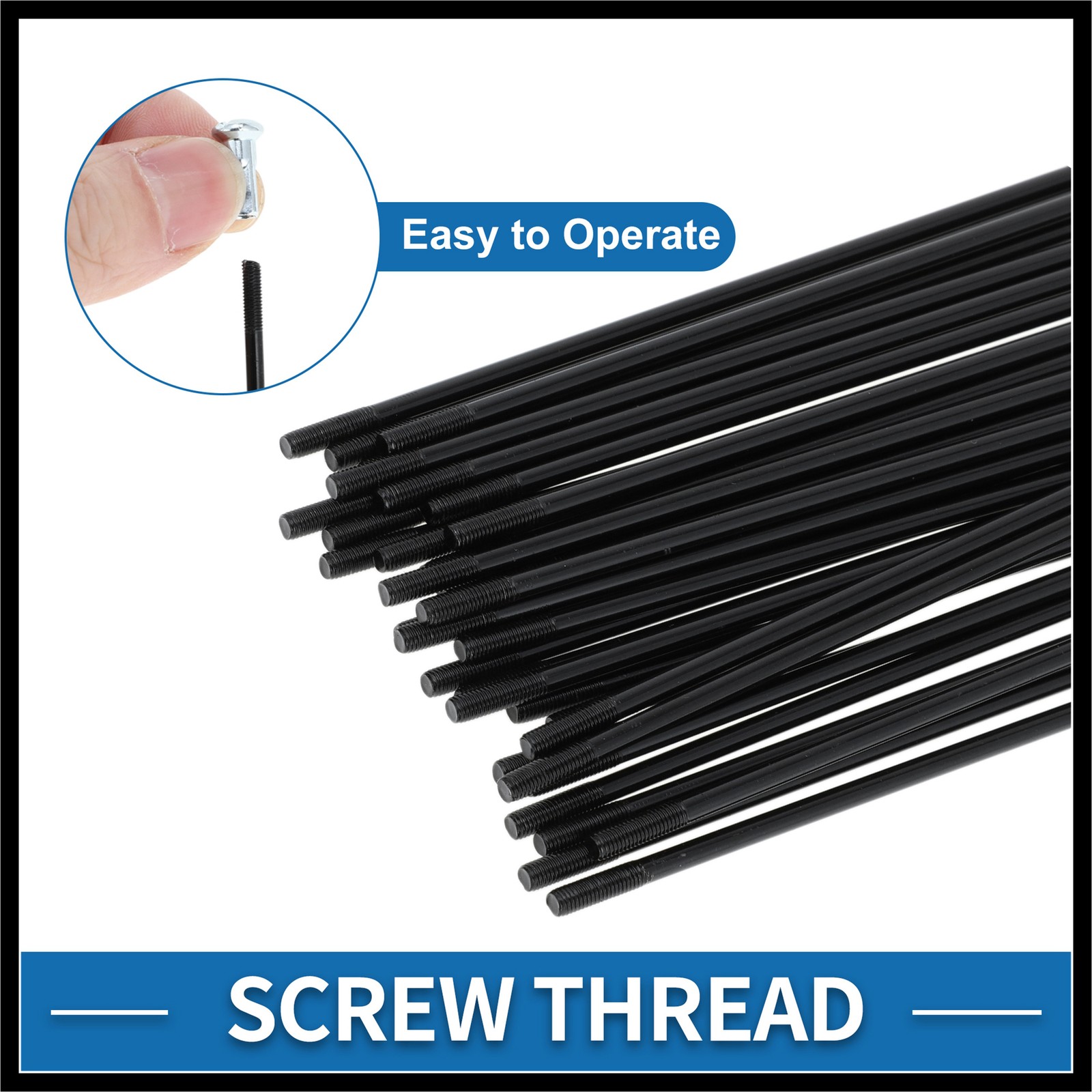 1Set 12G 134mm Length Bicycle Spoke Nipple Carbon Steel Black Universal