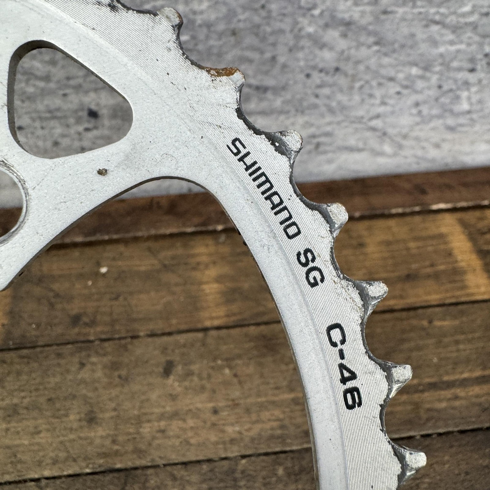 Vintage Shimano SG 46/36/24T Chainring Set 110/74 BCD Silver MTB Triple Deore