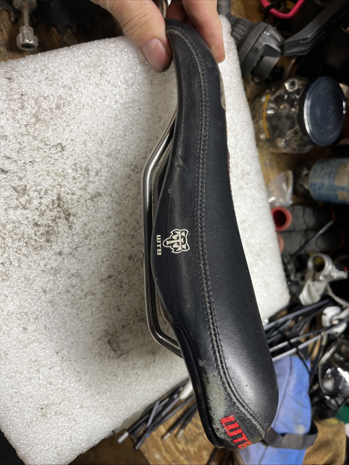 Black WTB Laser V 265mm x 140mm Titanium Rail Saddle