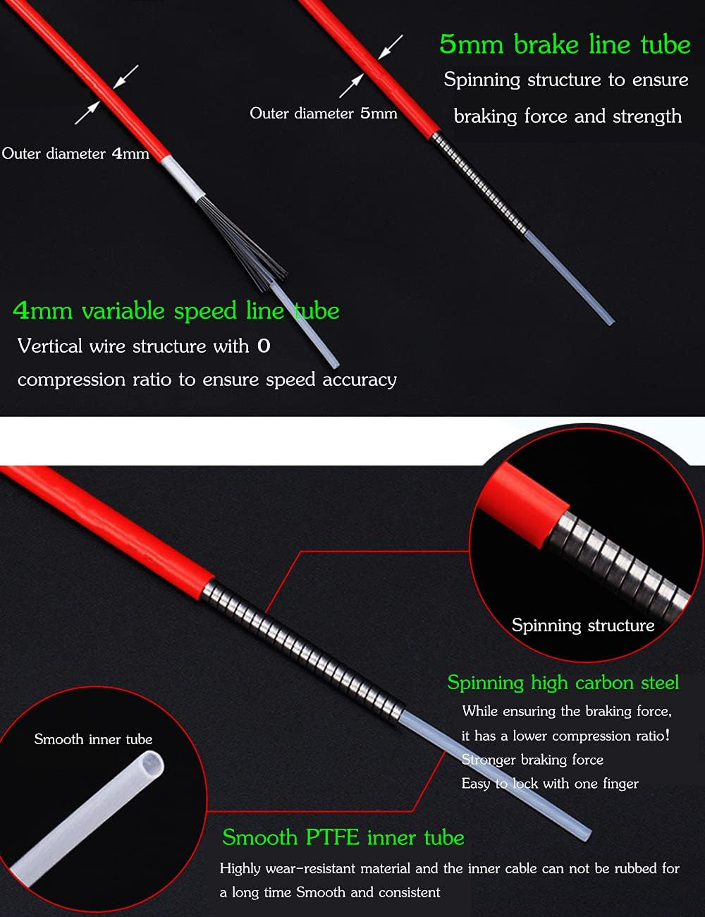 Bicycle Shift Derailleur Cables,Universal Bicycle Transmission Line,Bike Brak…