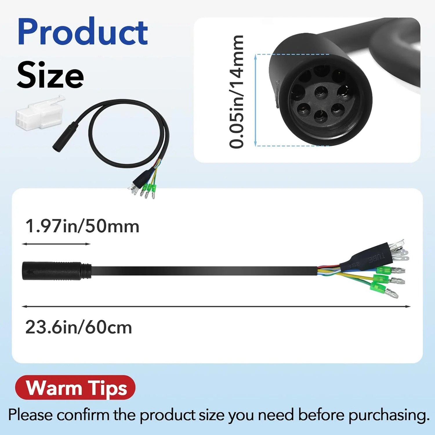9 Pin Hub Motor Convert Extension Cable, Waterproof Connector 36V 48V 72V Electr