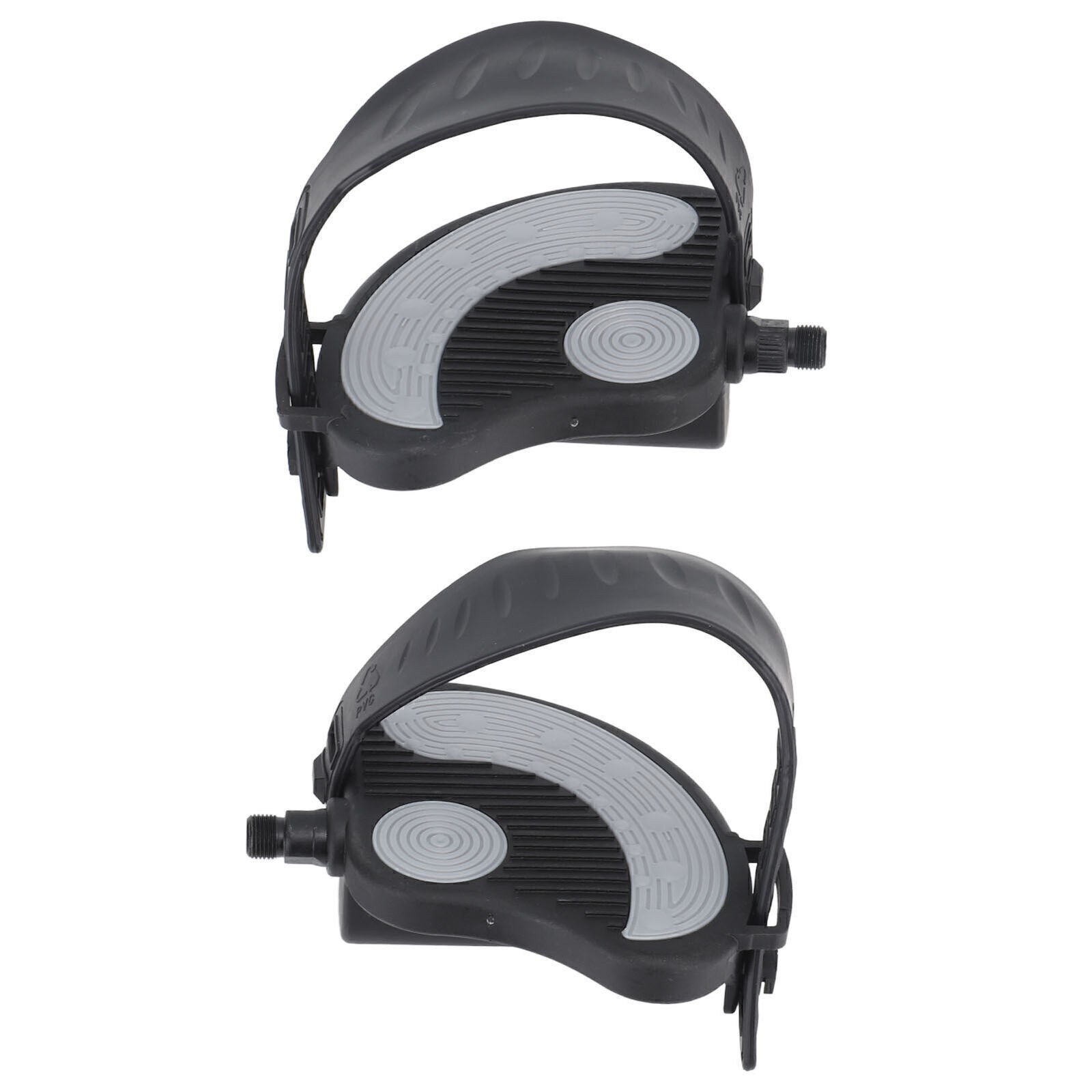 2PCS Exercise Bike Pedals with Straps PP PVC Stainless Steel Universal