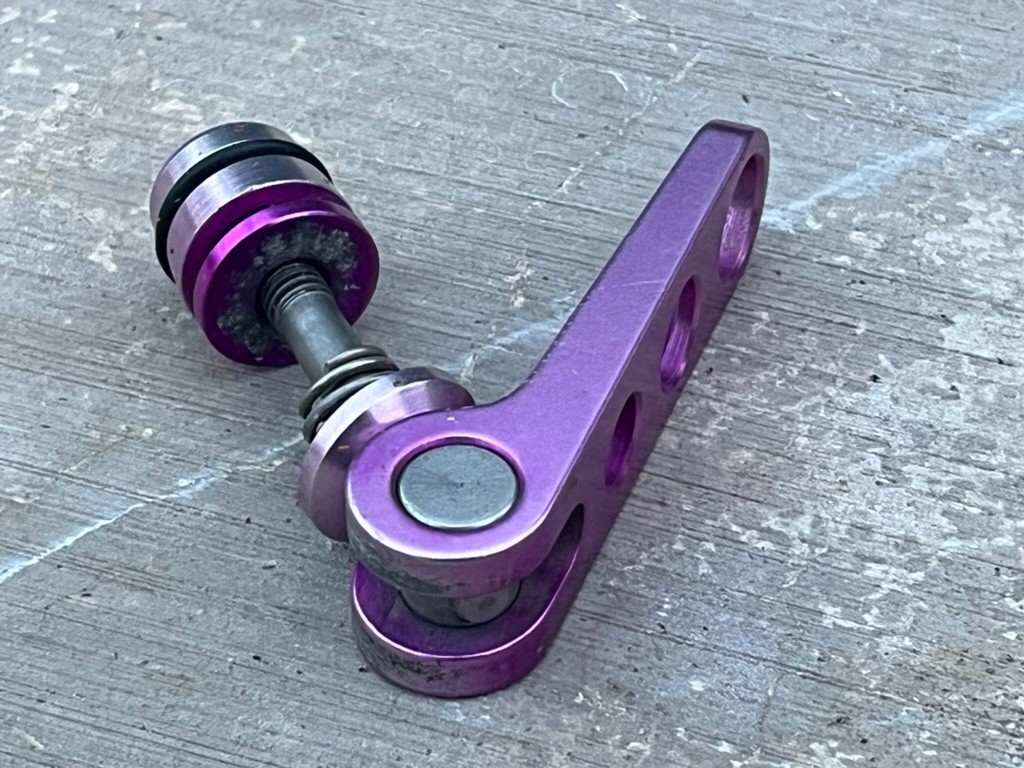 Vintage Ringle Holey Titanium Stix Seatpost QR Quick Release | Purple Ano / VGC