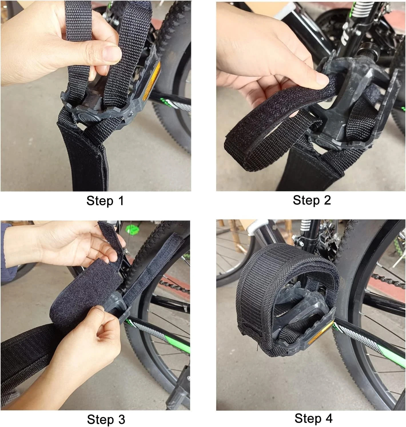 1 Pair Adjustable Bike Pedal Straps Anti-Slip Fixie Toe Clips for Cycling