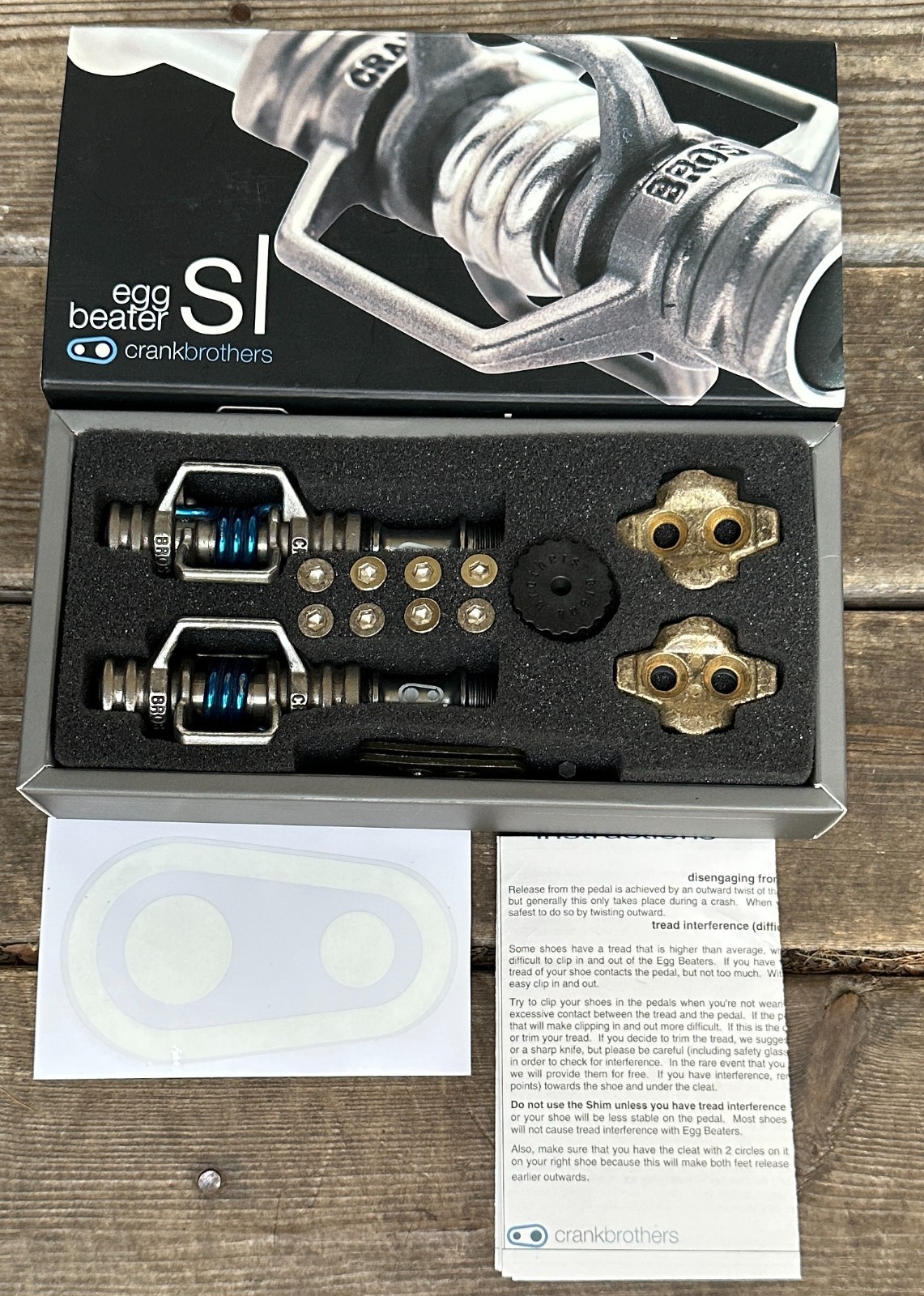 crankbrothers Eggbeater SL Clipless MTN Bike Pedals 9/16″ 2-Bolt Silver Blue XC