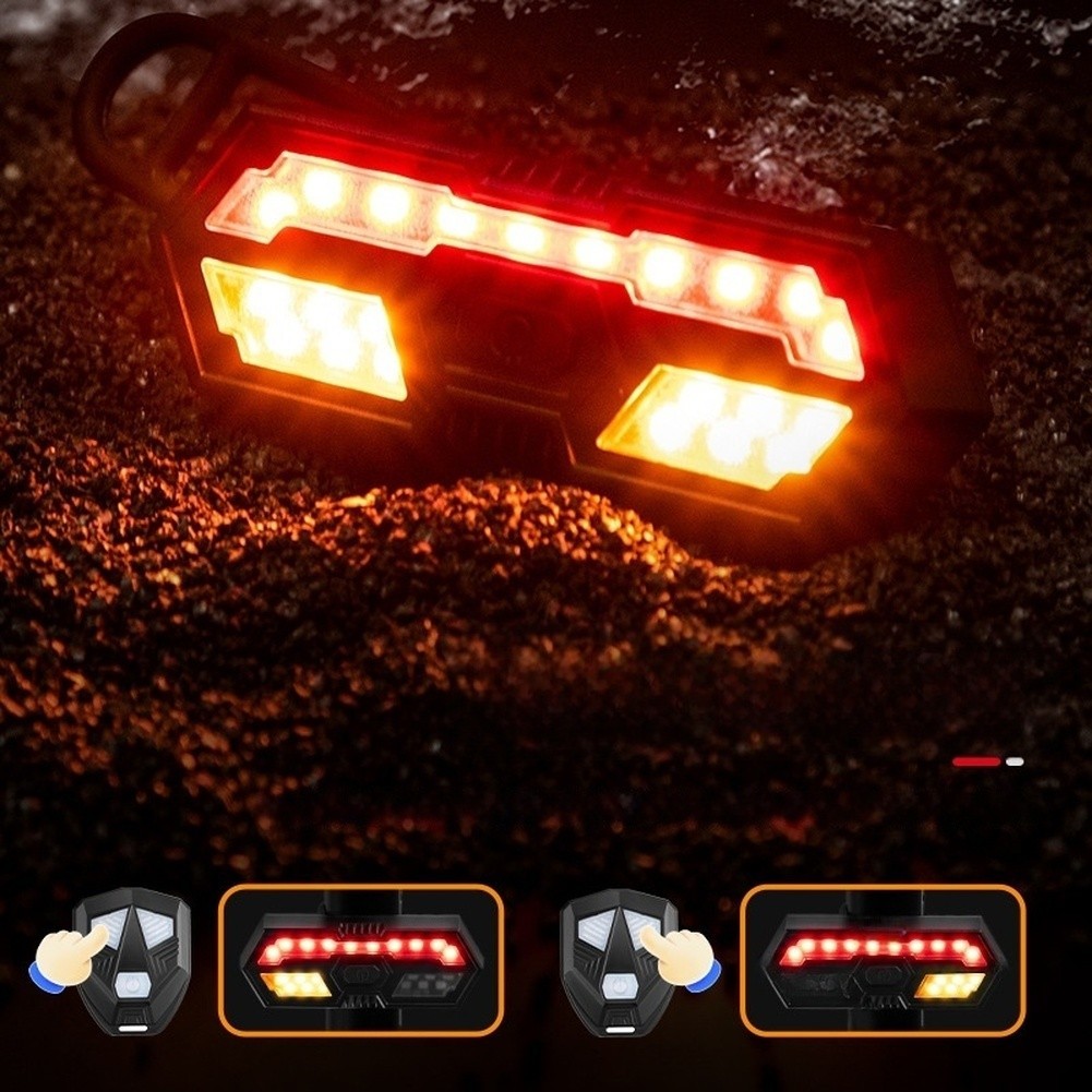 Wireless Turn Indicator for Bicycle Rear Light 6 Modes 80 Lumen USB Powered