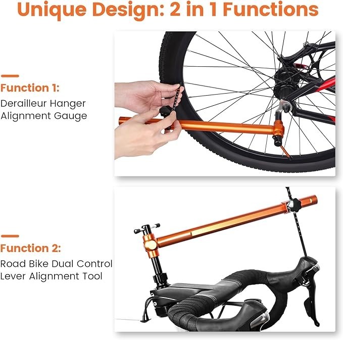 Derailleur Hanger Alignment Gauge,Road Bike Dual Control Lever Alignment Tool,