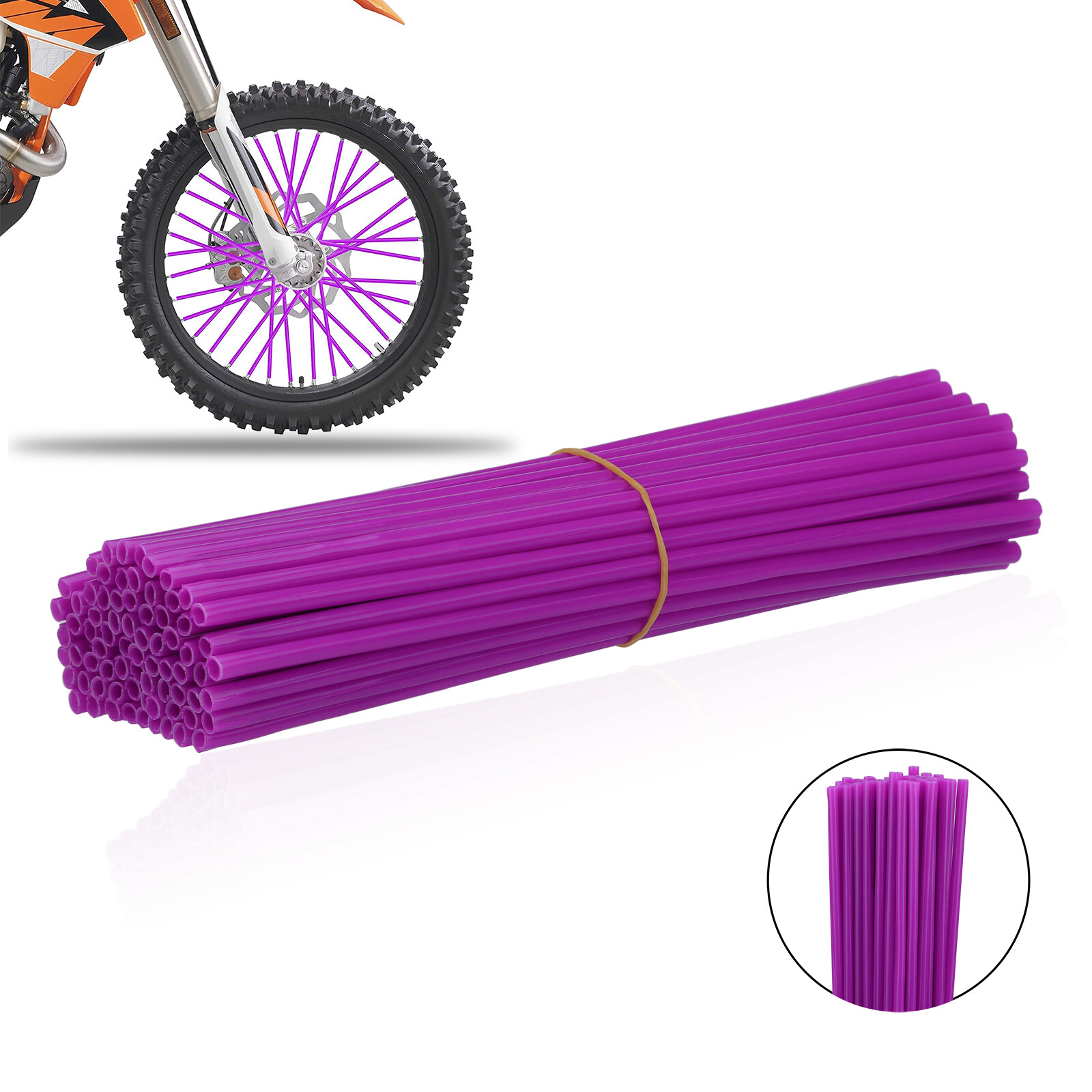 72Pcs Motorcycle Dirt Bike Spoke Skins Covers Wraps Wheel Rim Guard Protector