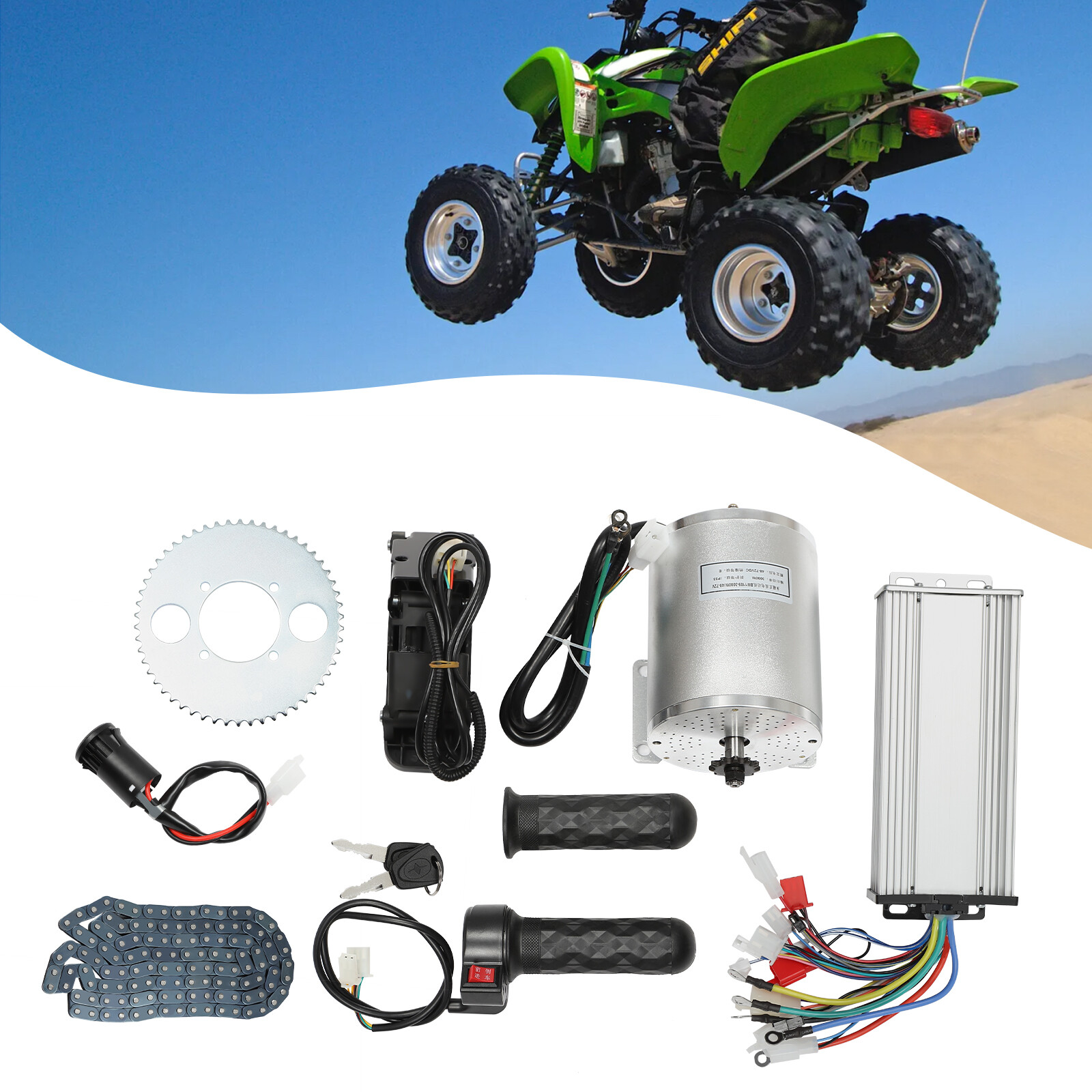 72V 3000W Electric Brushless DC Motor High Speed BLDC Motor Kit with Controller