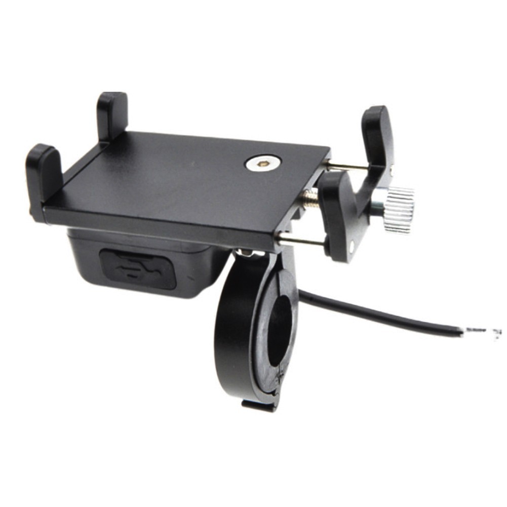 Compact Aluminum Alloy Ebike Phone Mount with USB Charging for Motorcycle