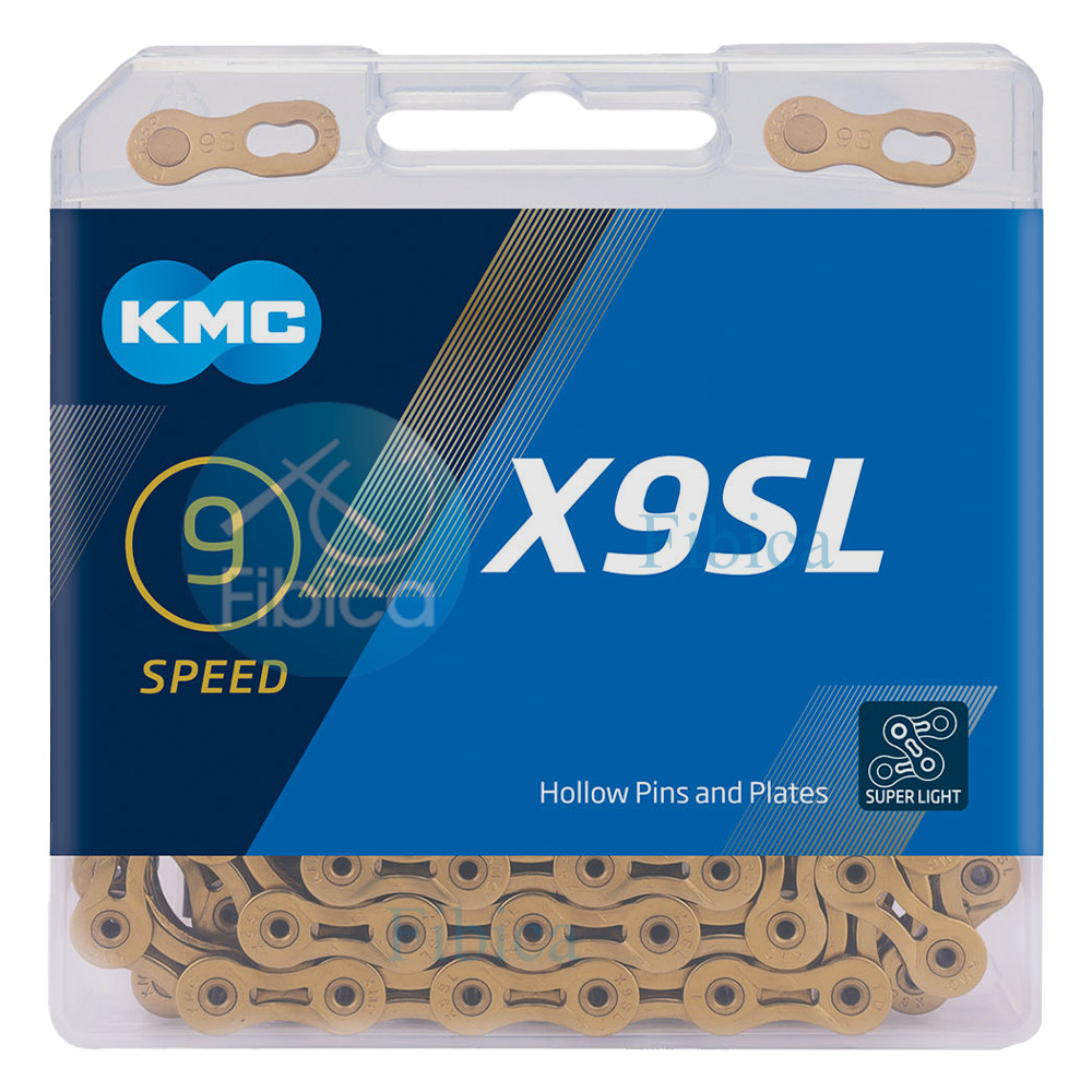NEW KMC X9SL GOLD 9-SPEED CHAIN 116 LINK ALL HOLLOW