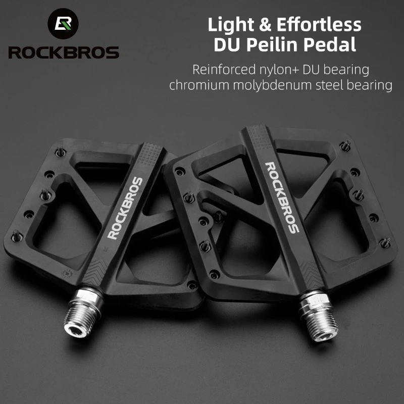 ROCKBROS MTB Bike Lock-to-Flat Pedal Aluminum Alloy Pedal Lock/Flat Pedal SPD