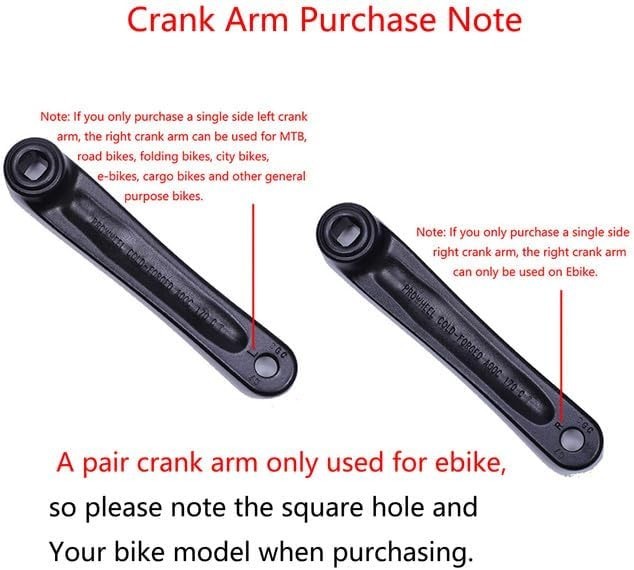 Ebike Crank Arm Available in Square Hole140MM/152MM/160MM/165MM/170MM/175MM B…