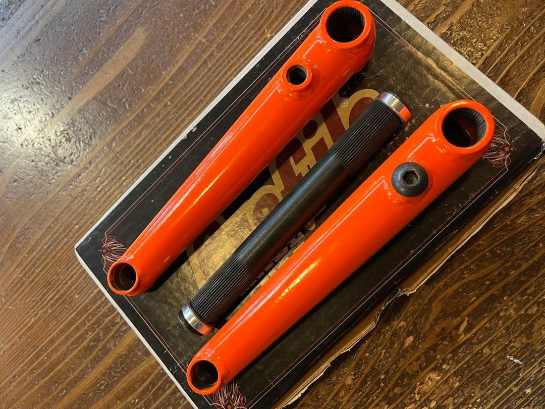 Profile Racing Cr-Mo BMX Crankset 175mm 19mm Spindle Limited Orange w/ Tool Bolt