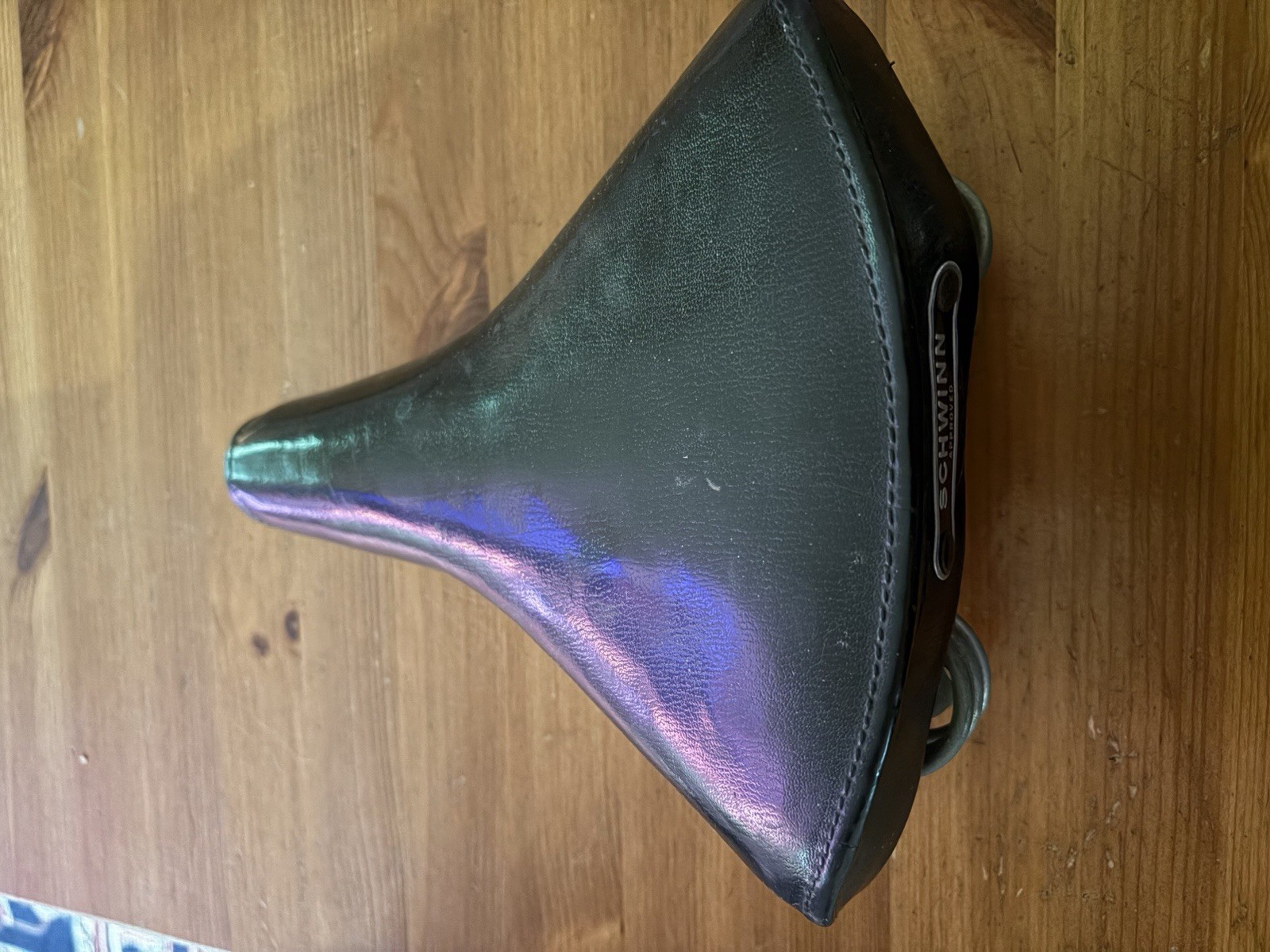 1966 Vintage Schwinn Approved Riveted Black Dual Spring Bicycle Seat Saddle VGC