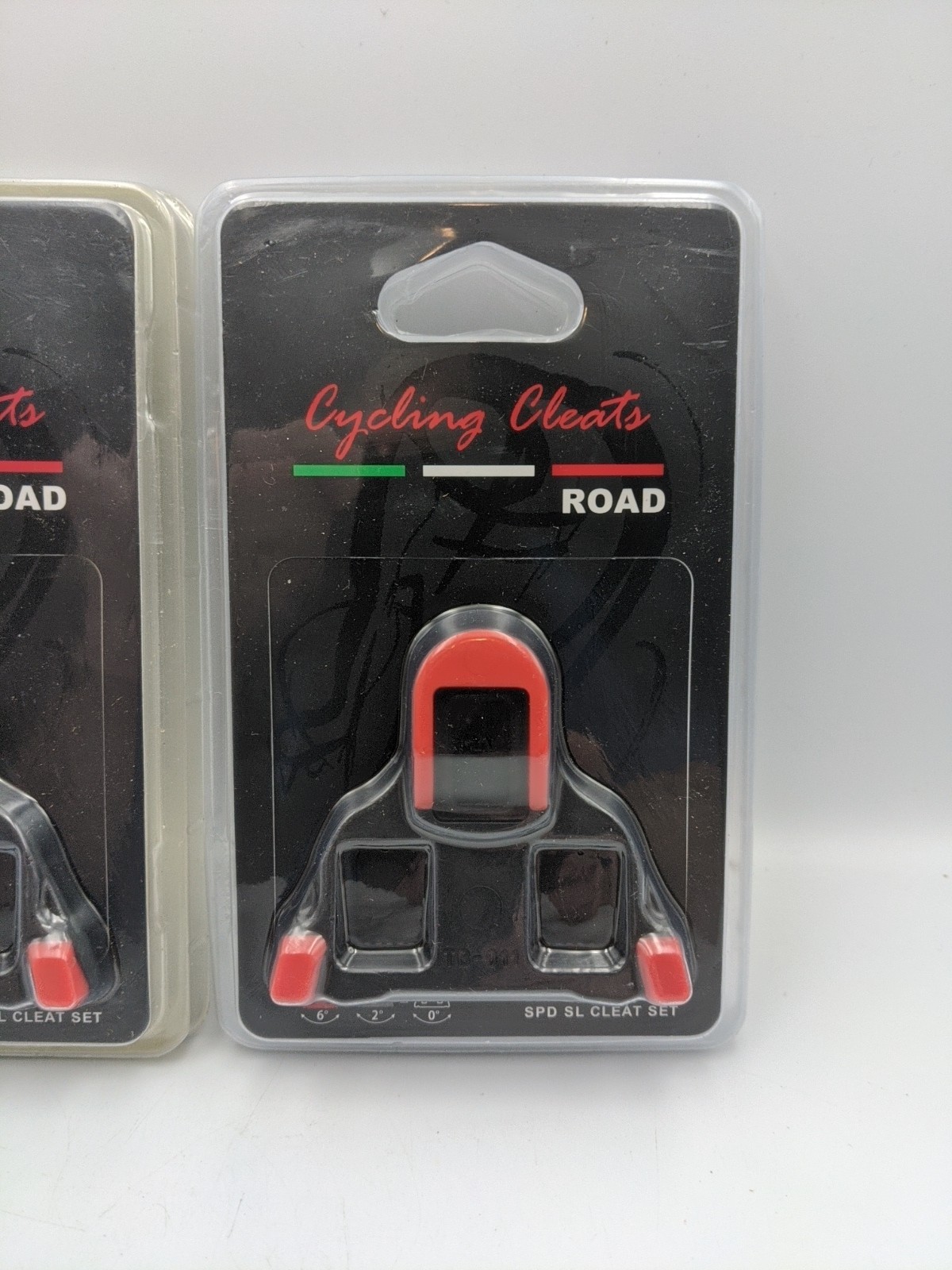 2 Sets Cycling Deal Compatible w/ Shimano SPD-SL 6 Degree Floating Cleat Red Blk