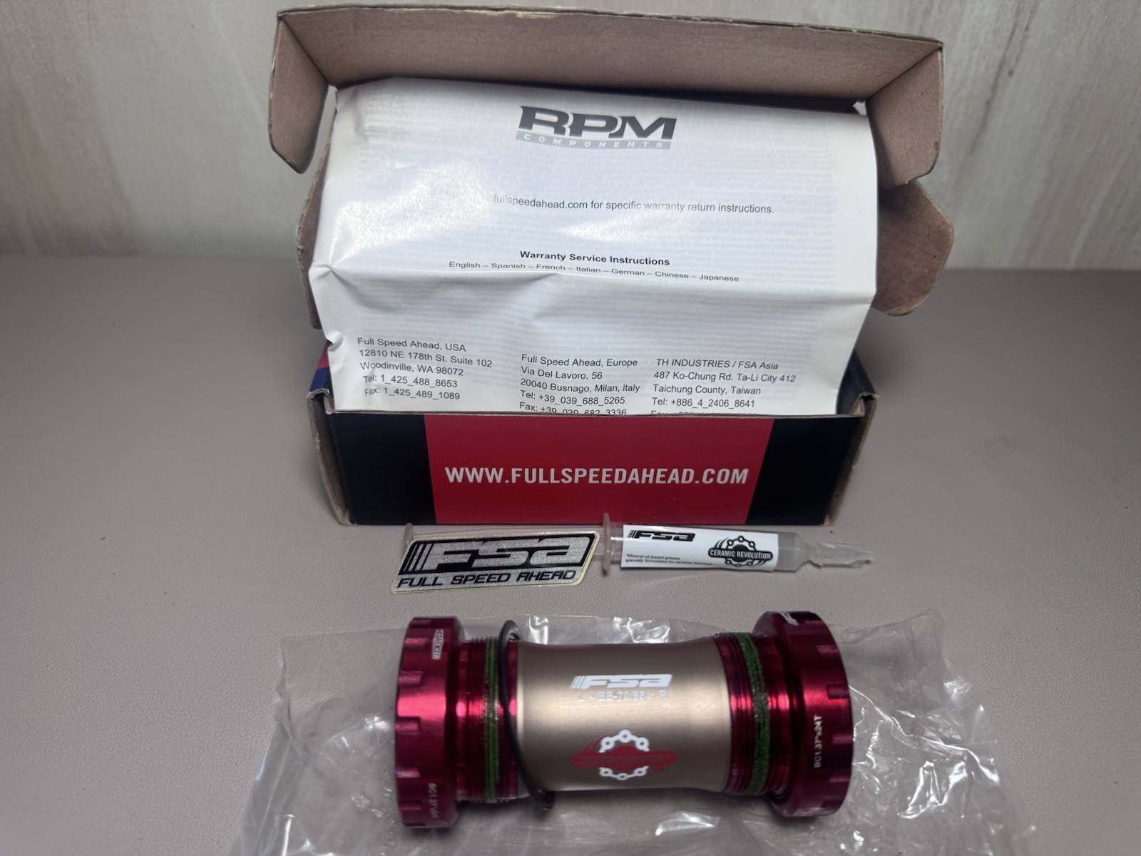 FSA K-Force MegaExo Ceramic Bottom Bracket English BSA 68/70mm BB 200-1960