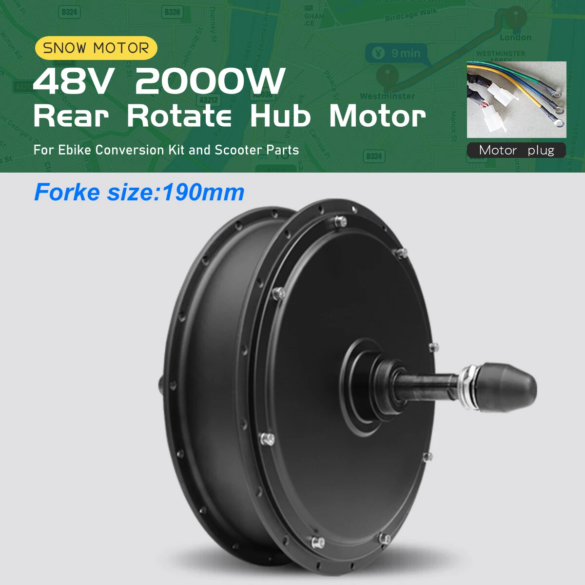 48V 1000W 1500W 2000W 20 24 26» Snow Fat E-bike Brushless Front/Rear Hub Motor