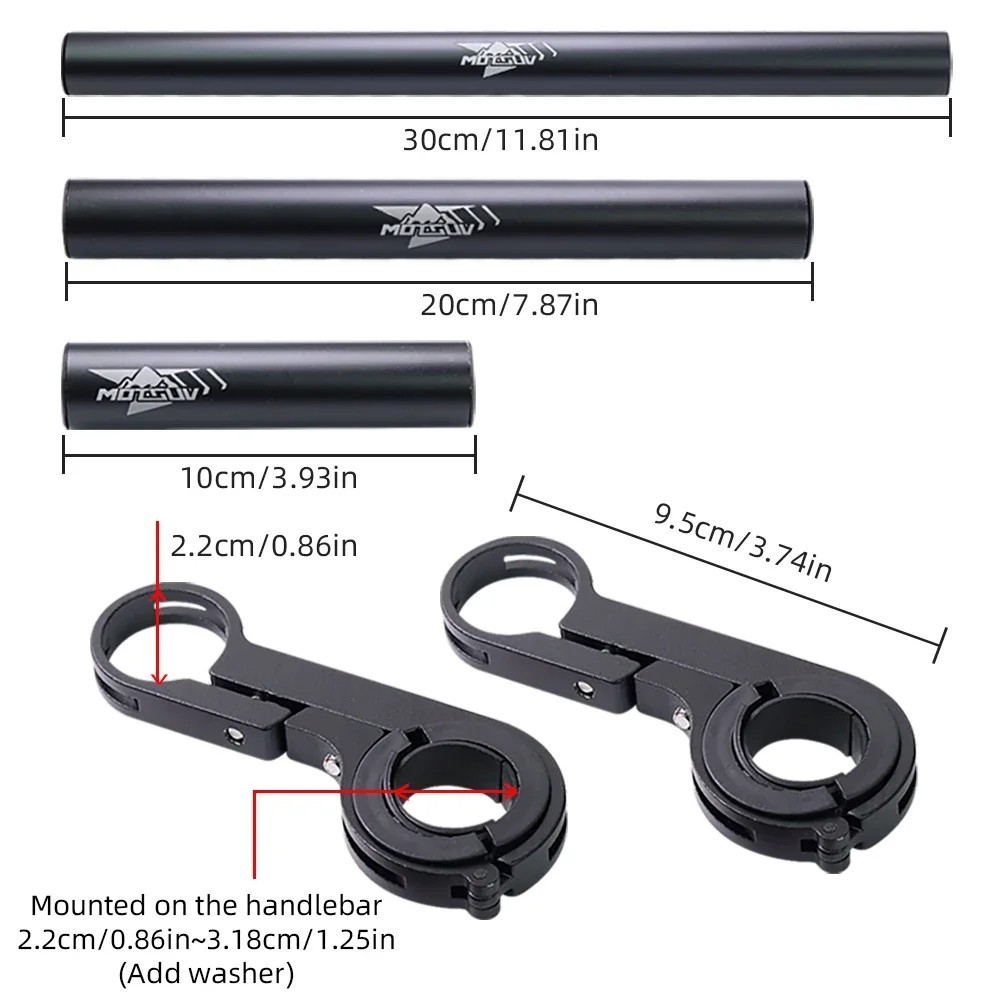 Bicycle Handlebar Extender Bracket MTB Headlight Mount Extension Bar Rack