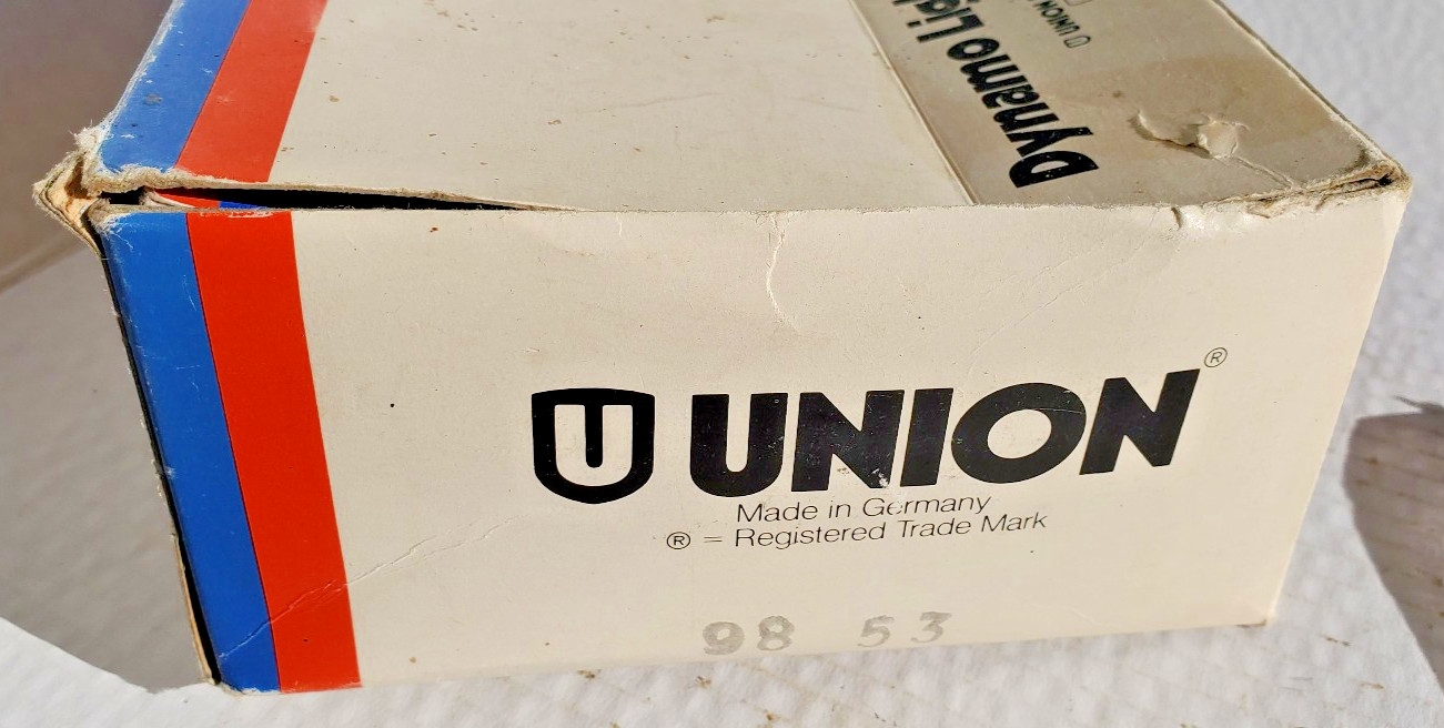 NOS Union Dynamo Generator Head Tail Light Set Bicycle Vtg Schwinn Puegeot Fuji