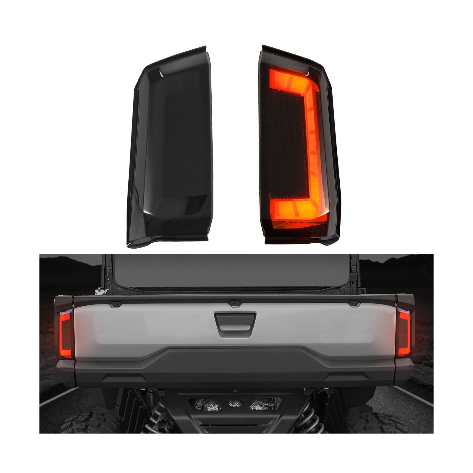 LED Taillights for 2024-2026 Polaris Ranger XD 1500,Smoked Black | Rear Brake…
