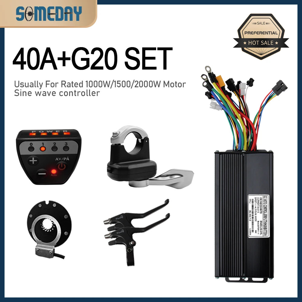 Ebike 48V/72V 40A 3 Mode Sinewave Controller with Display for 1000W-3000W Motor