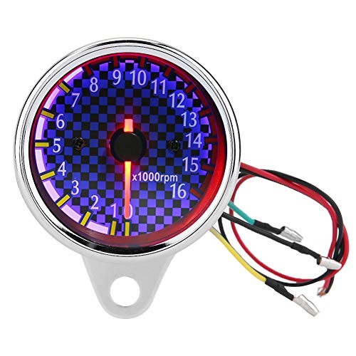 12V LED Tachometer Gauge for Motorcycle, Universal Digital RPM Meter,