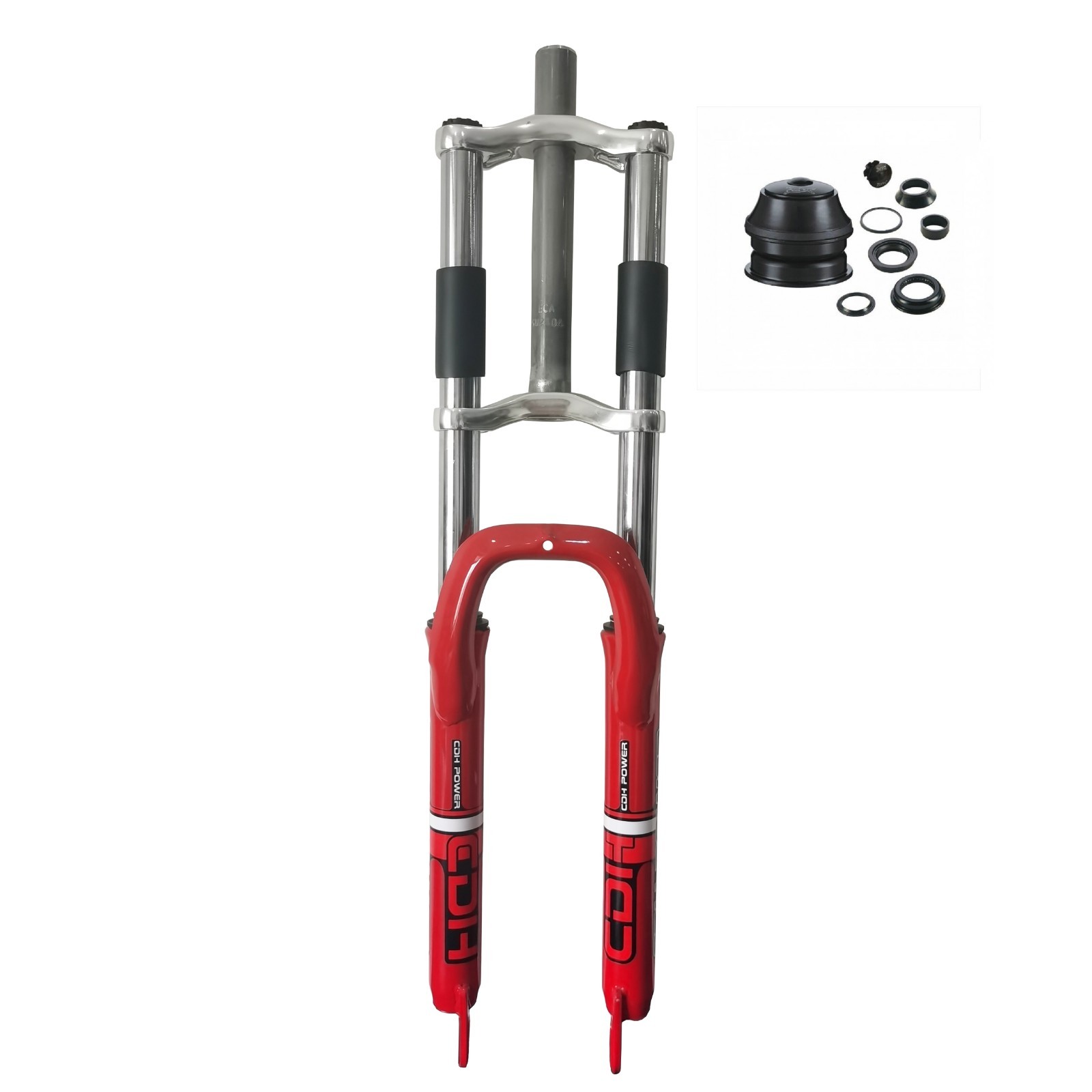 CDHPOWER 26″ Aluminum Mag Wheels Set & Red Bike Fork & Headset-Motorized Bicycle
