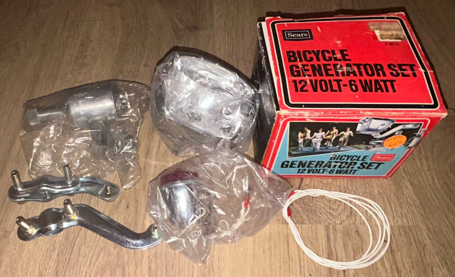NOS Sears Generator + Battery Head Light Set Bicycle Screamer Murray AMF Huffy