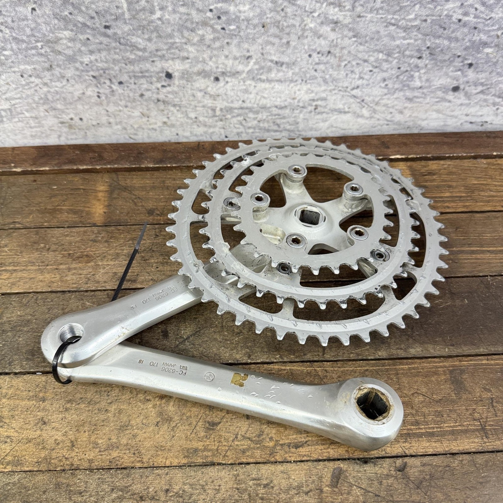 Vintage Shimano 600 FC-6206 Crank Set 170 Biopace Triple 48 38 28 110 Chainrings