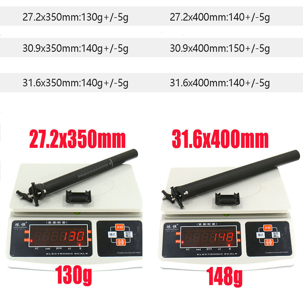 Ultralight Bicycle Seatpost UD Full Carbon Fiber Seat Post 25.4/27.2/30.9/31.6mm