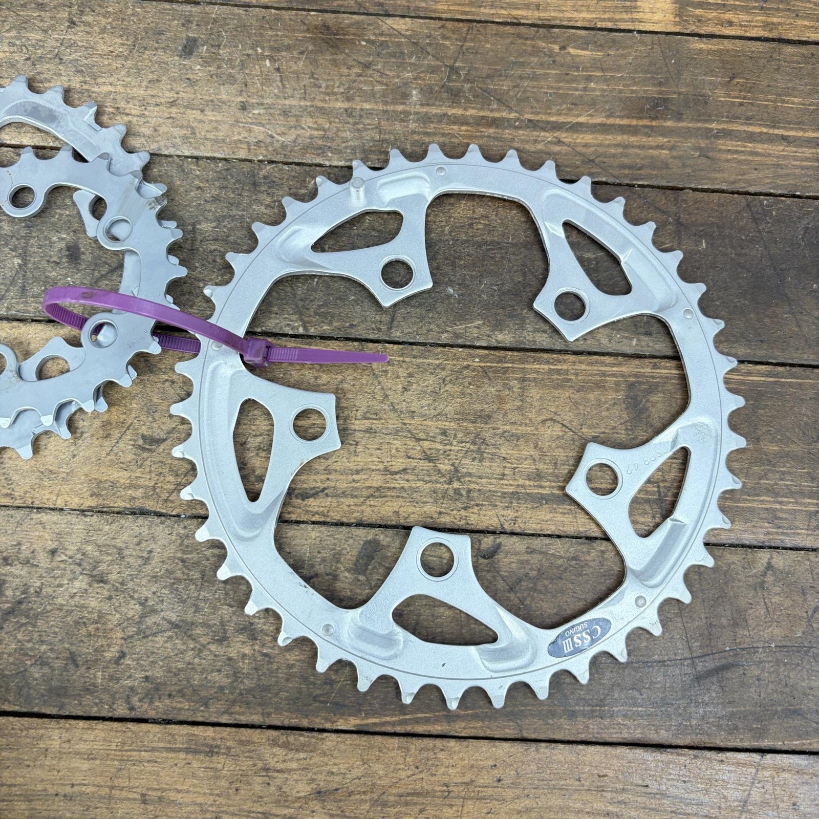 Vintage Sugino CSP3 CSS III Chainring Set NOS 42/32/22T 94 BCD 5-Arm 90s MTB