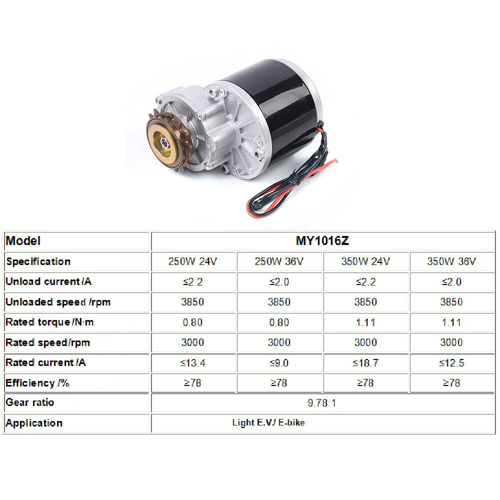 36V 350W E-Bike Motor Conversion Kit Electric Bike Freewheel Brush Bike Motor