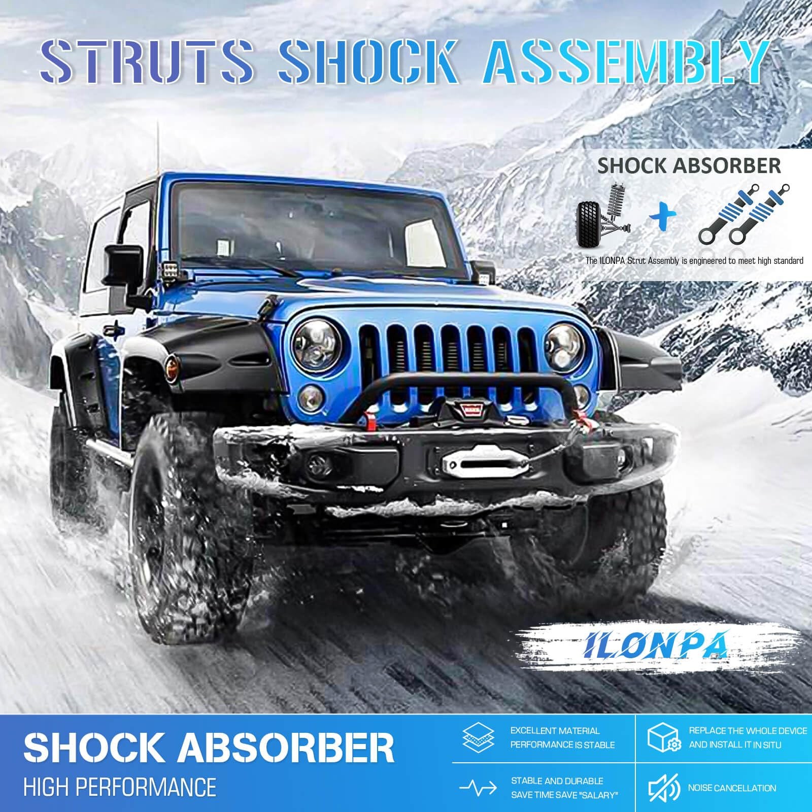 Ilonpa Rear Pair Complete Struts Shock Absorbers Assembly Fit For 2004-2020