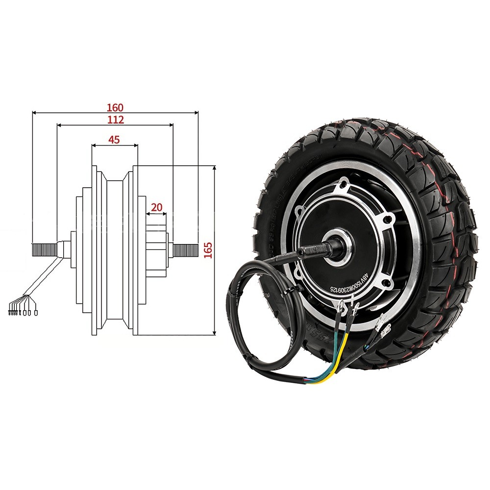 Electric Scooter Kit 10 inch Hub Motor 55KM 48V 1000W Brushless Motor