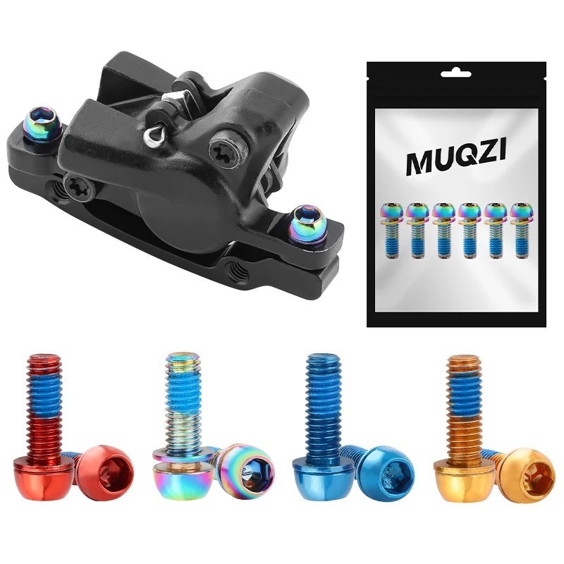 MUQZI 6Pcs M6x17mm Bike Disc Brake Caliper Bolts MTB Stem Crank Screw Set