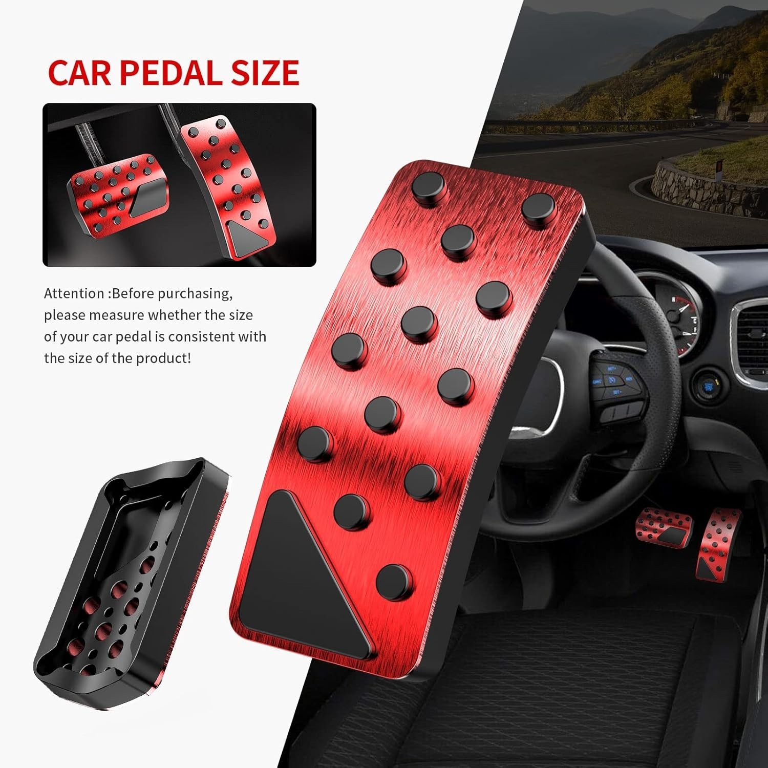 Car Pedal Cover for Jeep Grand Cherokee Dodge Durango Aluminum Alloy No Drilling
