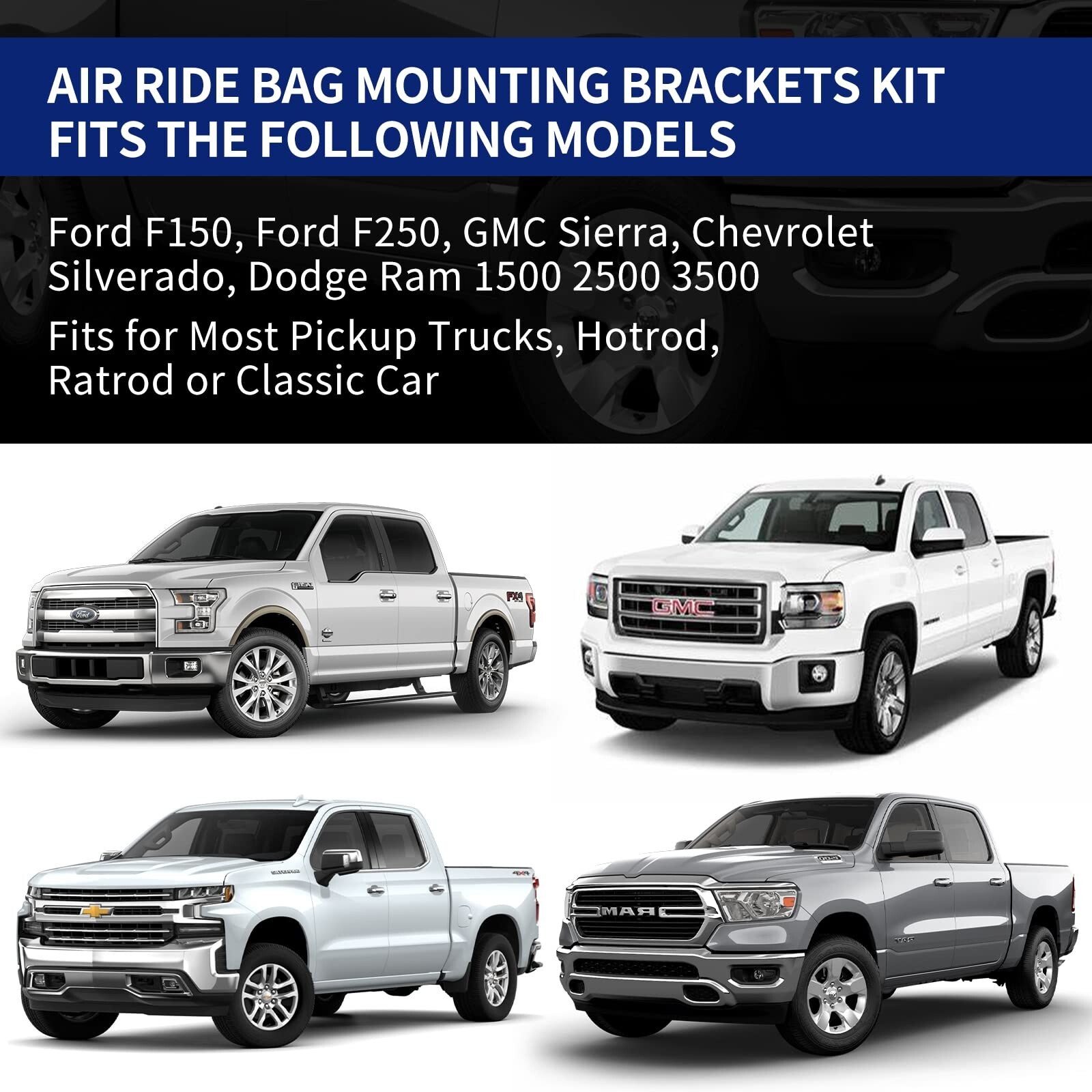 Rear Air Spring Bag Suspension Kits for 2.75″ Axle Tube Compatible with Ford …