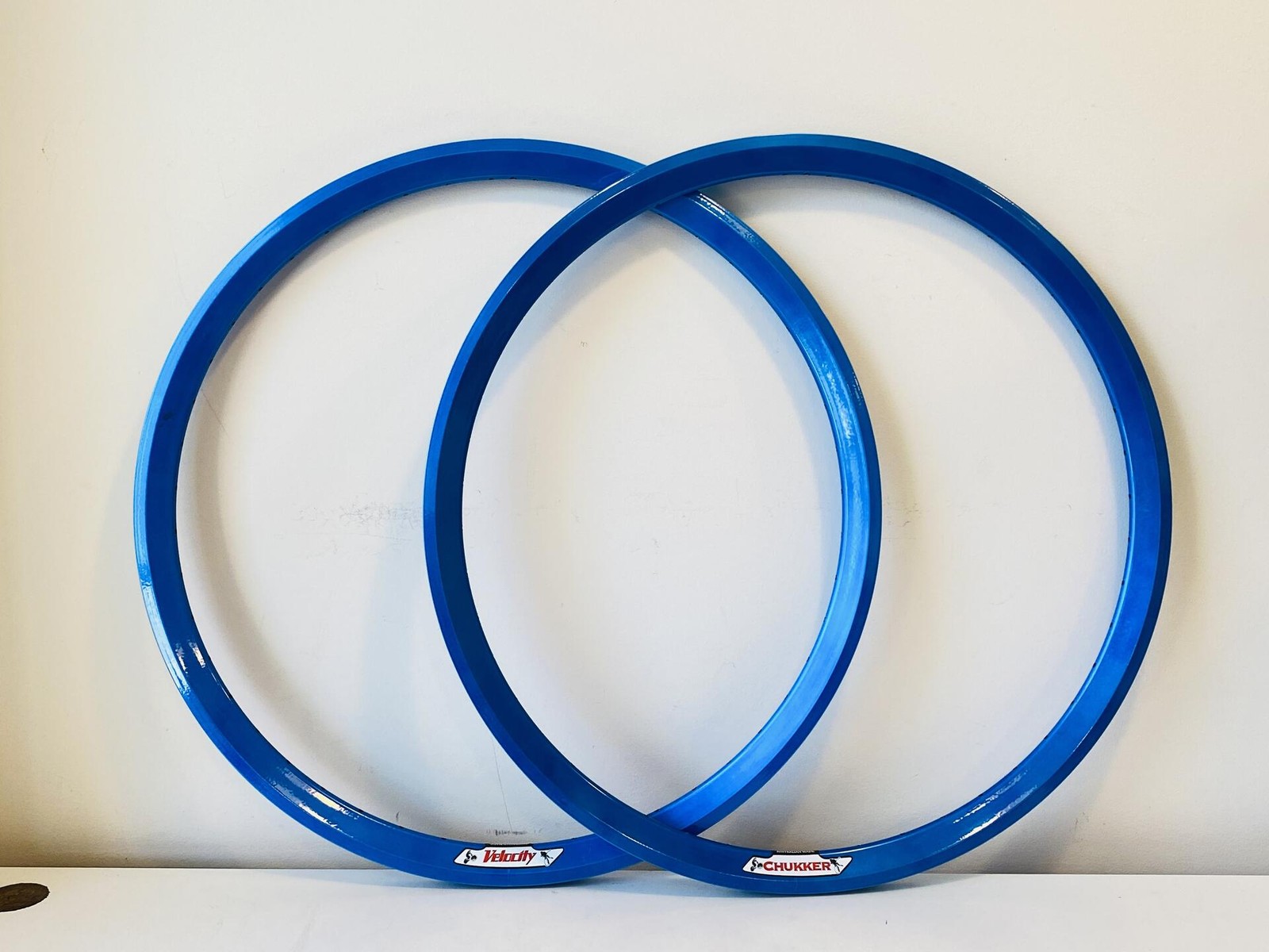 Velocity Chukker 700c Rim Set 48h Blue Anodized NMSW – Made in Australia