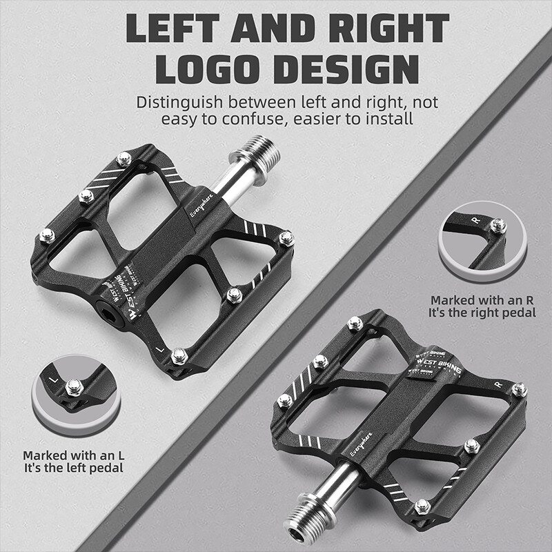 WEST BIKING Ultralight Titanium Bicycle Pedals Road Bike Flat Pedals 3 Bearings