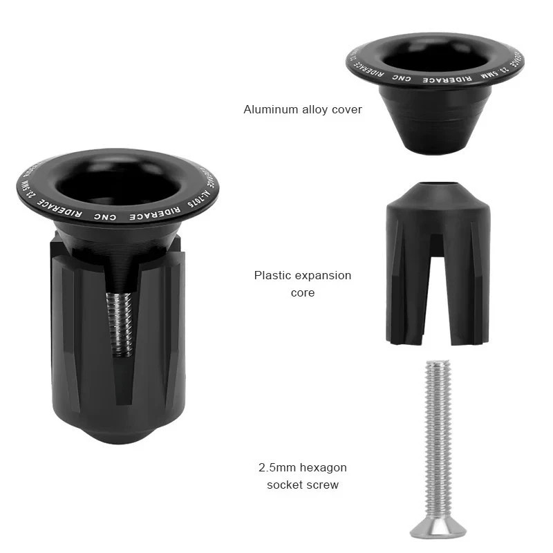 1 Pair Bike Handlebar End Plugs Aluminum Alloy Bar End Caps MTB Road Bicycle