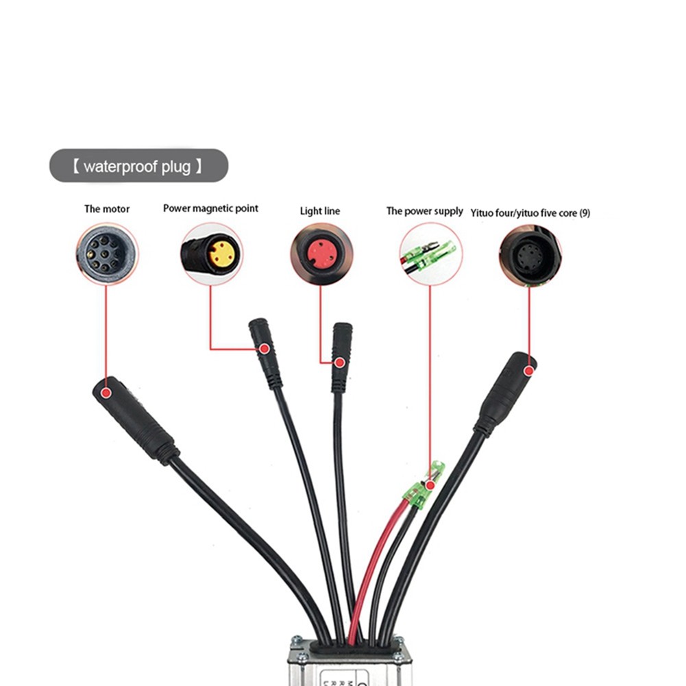 E-Bike Controller 36V / 48V 9 Tubes 15A Connector Controller for 36V / 48V5210