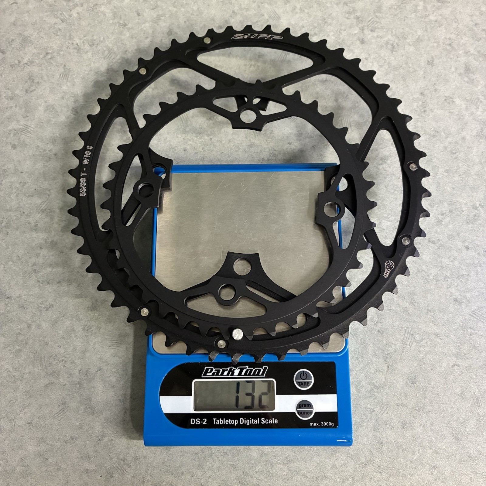 NOS ZIPP VUMA Quad Chainrings 53/39t With 110 x 4 BCD 10 Speed Black TAKE OFF