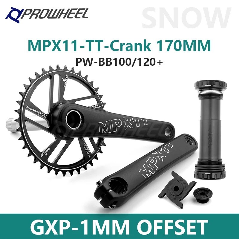 Snow Bike Crankset 170mm 30/32/34/36/38/40/42T with Sprockets Bottom Bracket BB