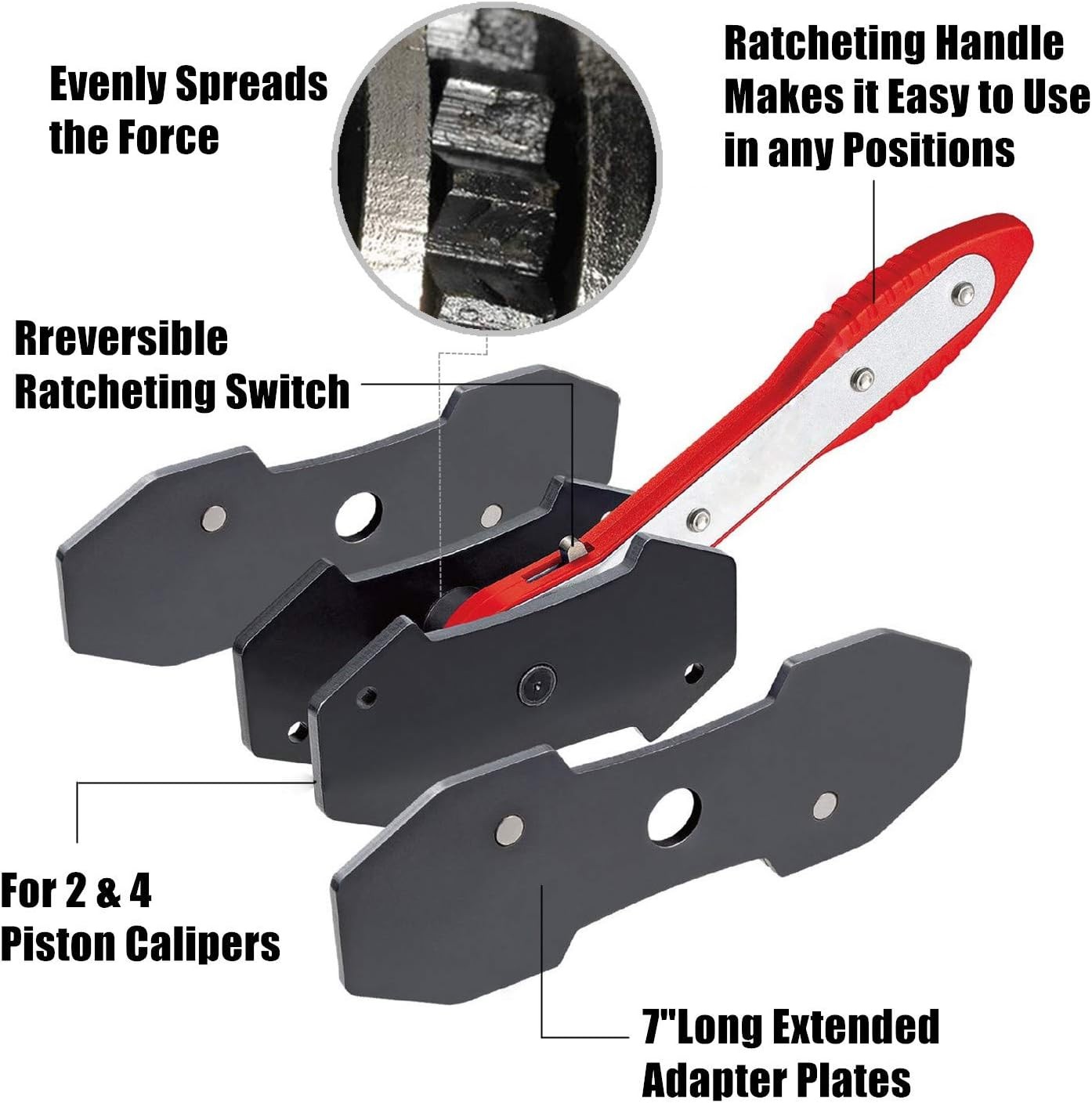 Brake Caliper Press Tools, 360 Degree Automotive Swing Ratchet Expander Wrench