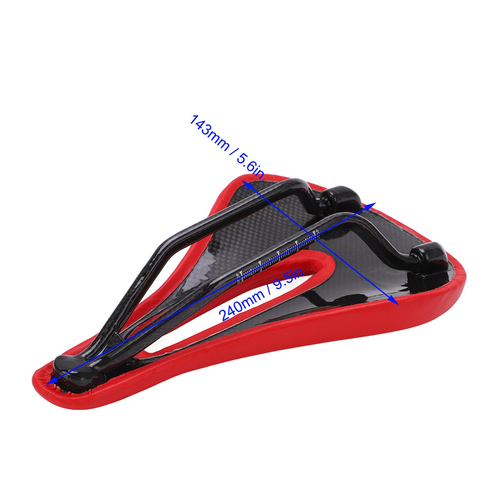 White Saddle Replacement Comfortable Hollow 3K Carbon Fiber + Leather