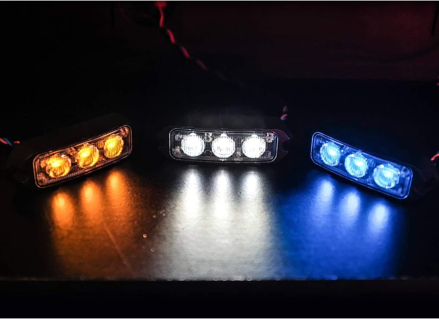 Feniex T3 Surface Mount | Red | Compact, 14 Flash Patterns | 3 LEDs, Super Br…