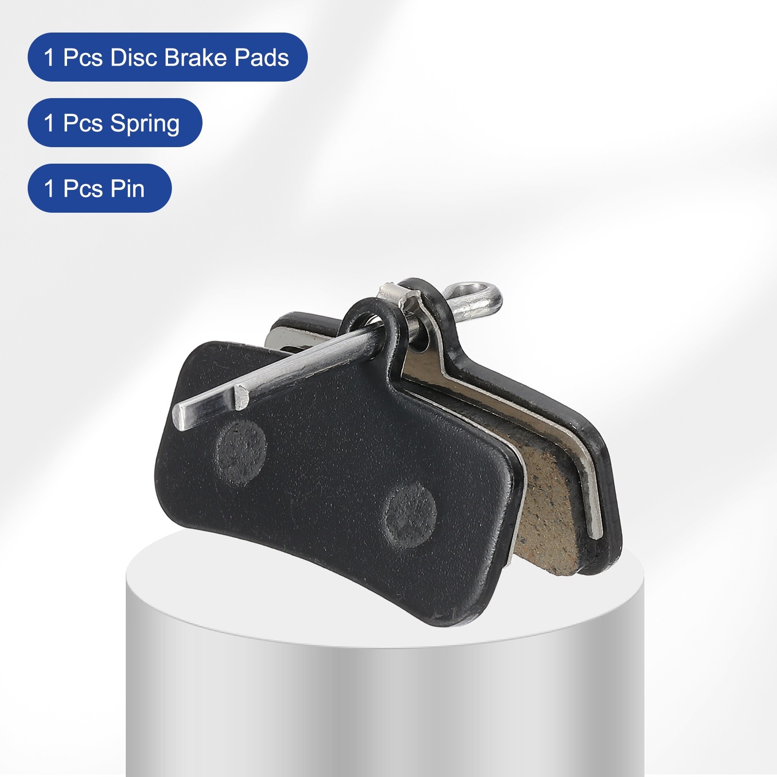 Disc Brake Pad 1.56″ x 0.65″ Bike Brake Pad with Spring and Pin, Black